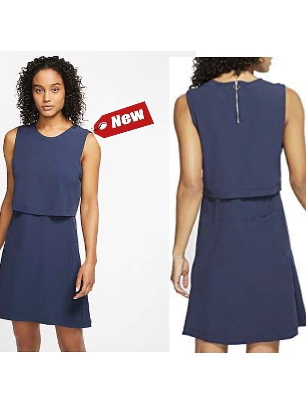 Nike Flex ACE Women's Navy Blue Sleeveless Golf Dress Obsidian Sz XS NWT